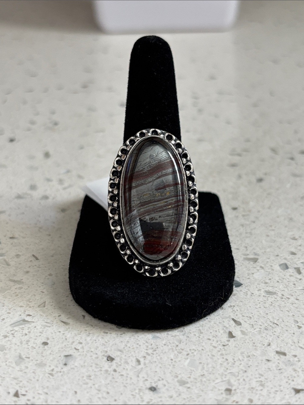 Iron Tiger Eye Gemstone Handmade Ring Size-8.75 - Picture 3 of 8